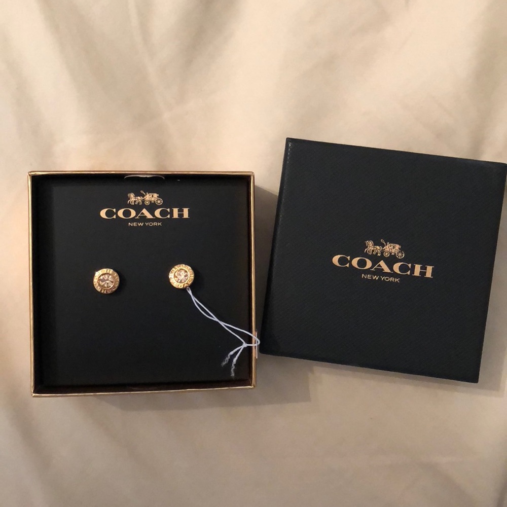 Coach brand studded earrings